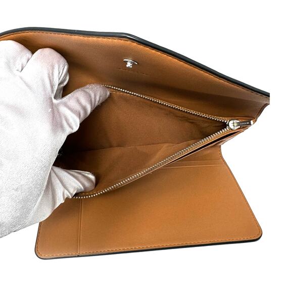 Coach Travel Envelope Wallet In Signature Canvas Graphite Black C1962 - Picture 5 of 11